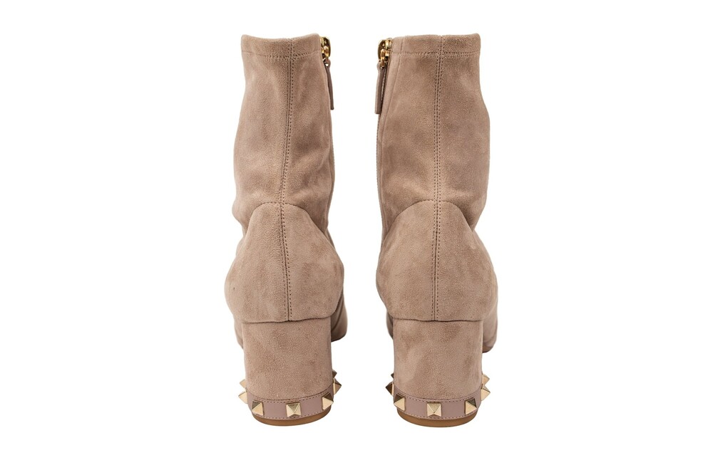 Valentino Nude Beige Suede Booties Size 8 - Picture 3 of 9
